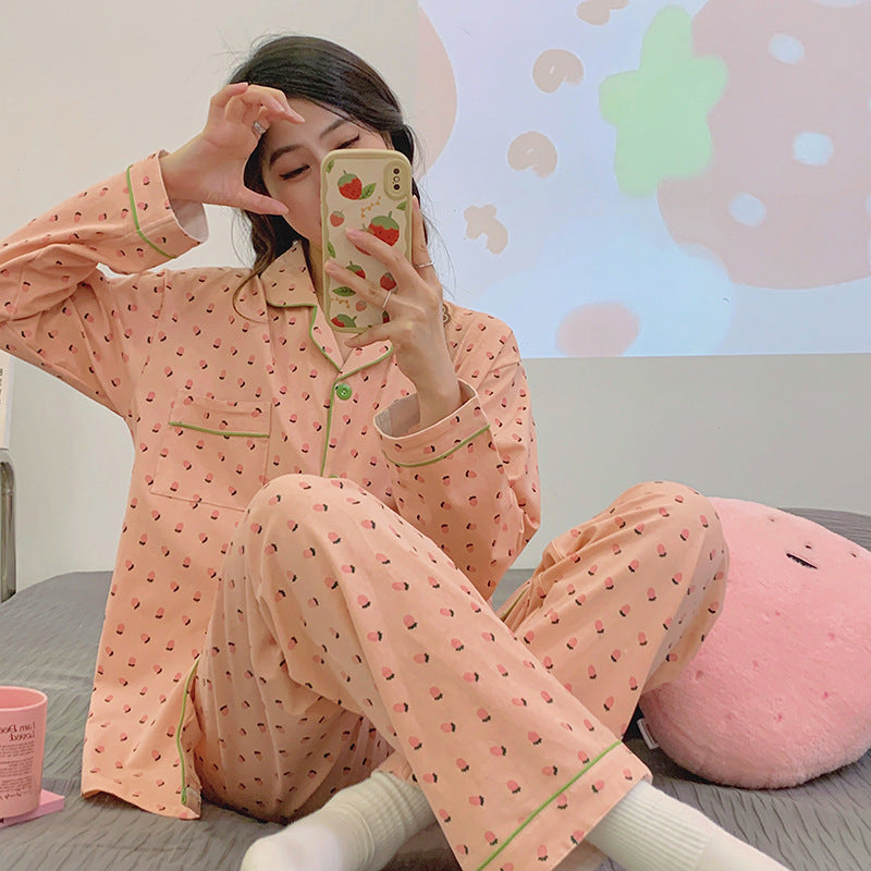 Women's Long-sleeved Pajamas Homewear Suit