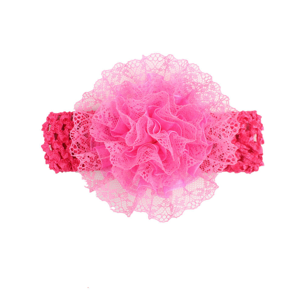 Baby Hair Band Chiffon Flower Lace Elastic Children Hair Band
