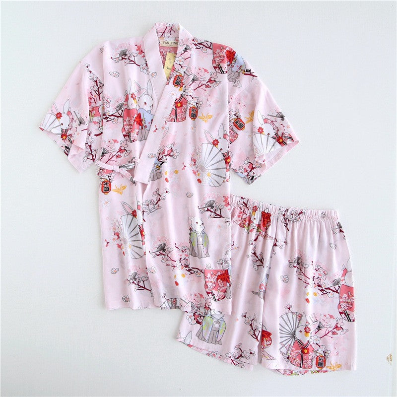 Japanese Cotton Kimono Pajama Homewear Set