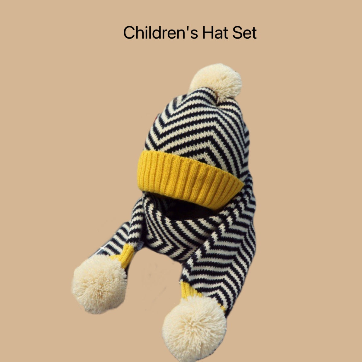 Children's Hat Set Scarf Two-piece Boys' Knitted Fleece-lined