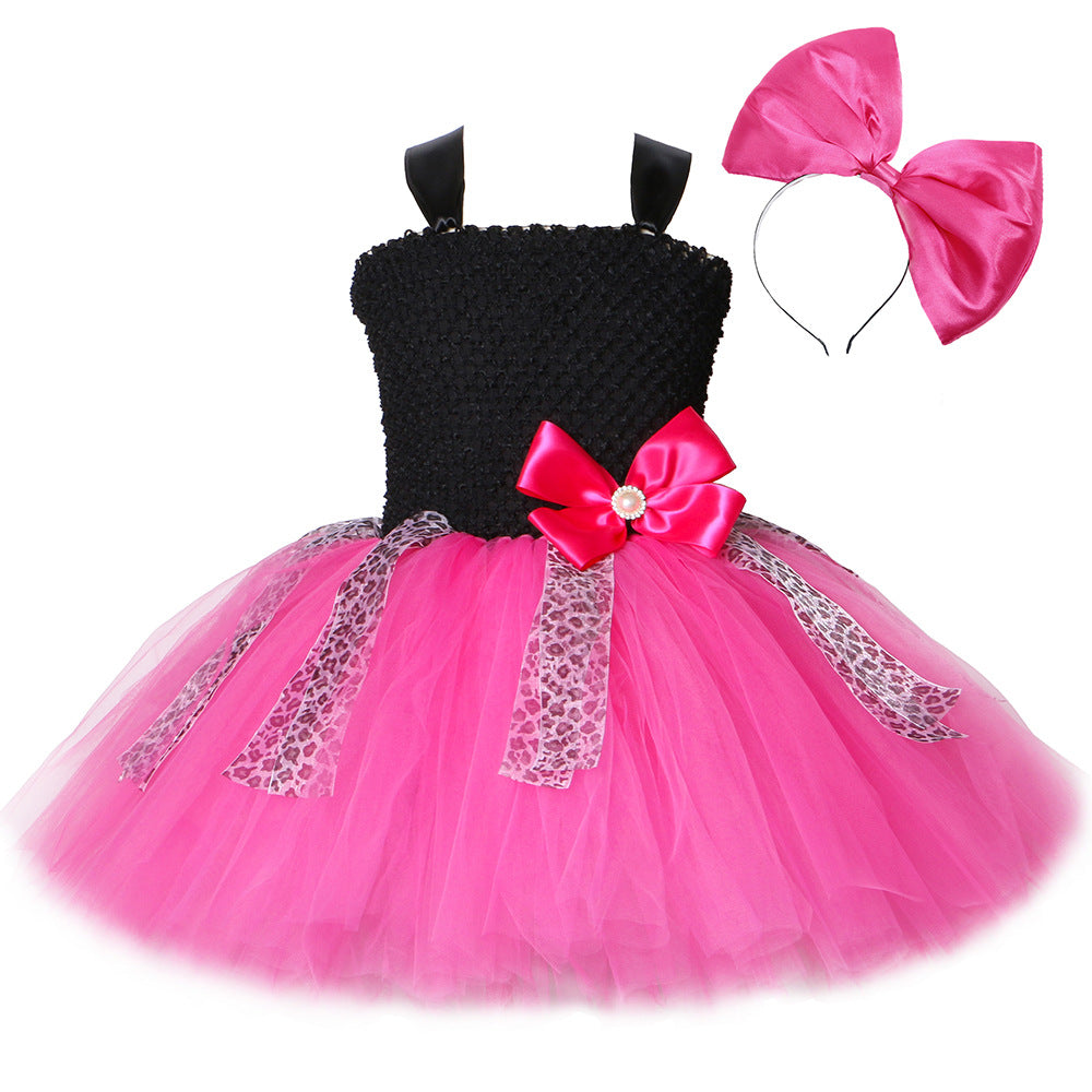 Girls' Handmade Mesh Princess Dress Suit