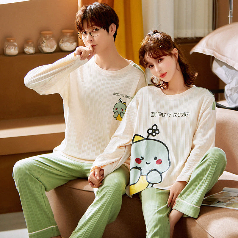 Cartoon Cute Casual Thin Couple Pajamas