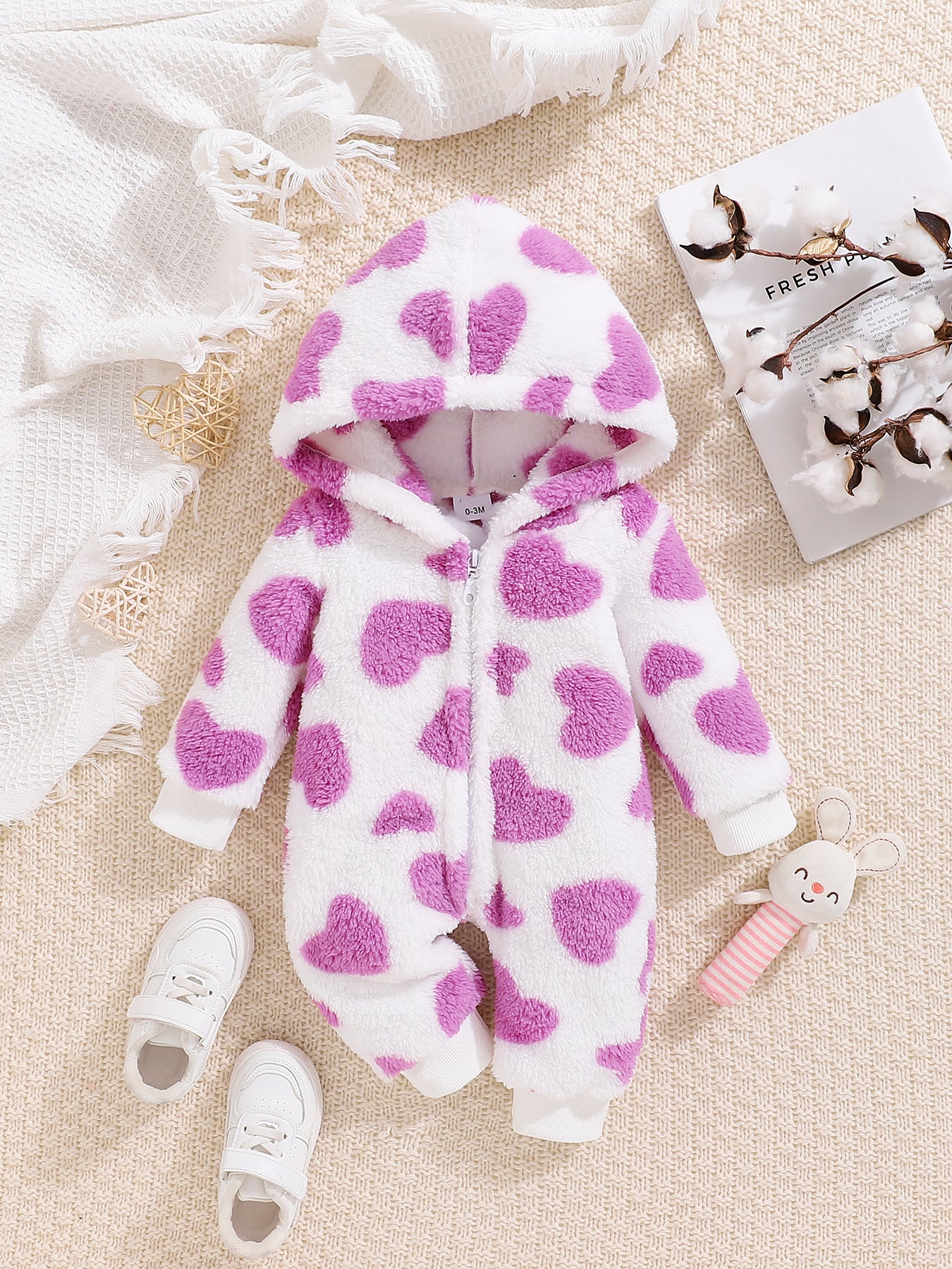Toddler And Baby Long Sleeve Long Leg Jumpsuit Cute Hooded Outer Wear Romper
