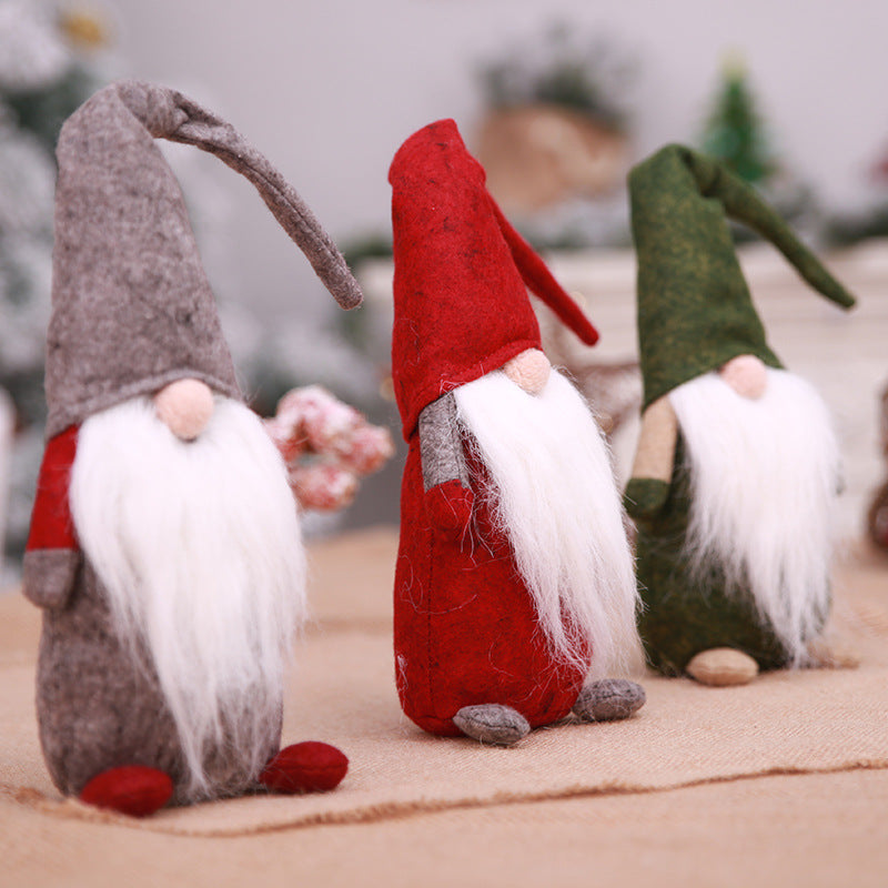 New Christmas Decoration Supplies Tree Pendant Small Old Man Doll Standing Faceless Doll Ornaments Wholesale