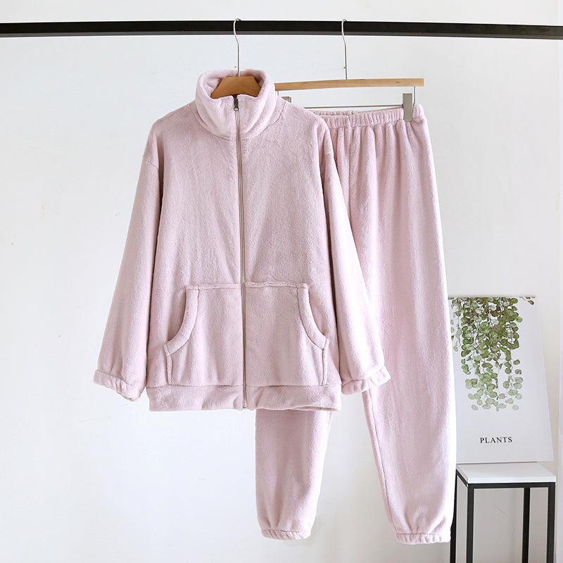 Men's And Women's Fashionable Fall And Winter Coral Velvet Padded Thickened Homewear Suit