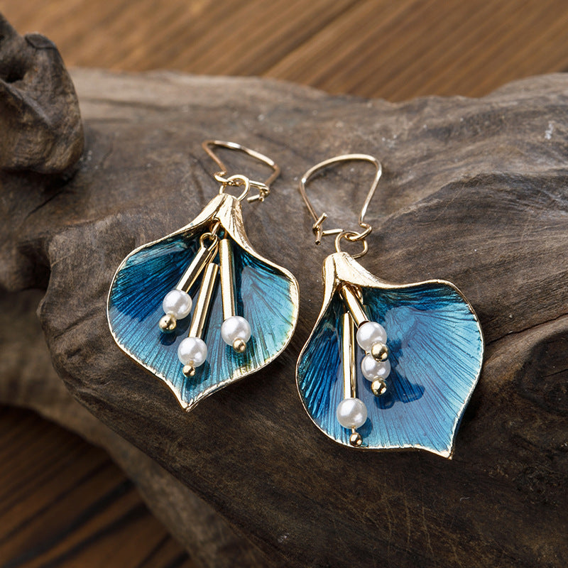 New Drop Oil Fresh Flower Earrings For Women