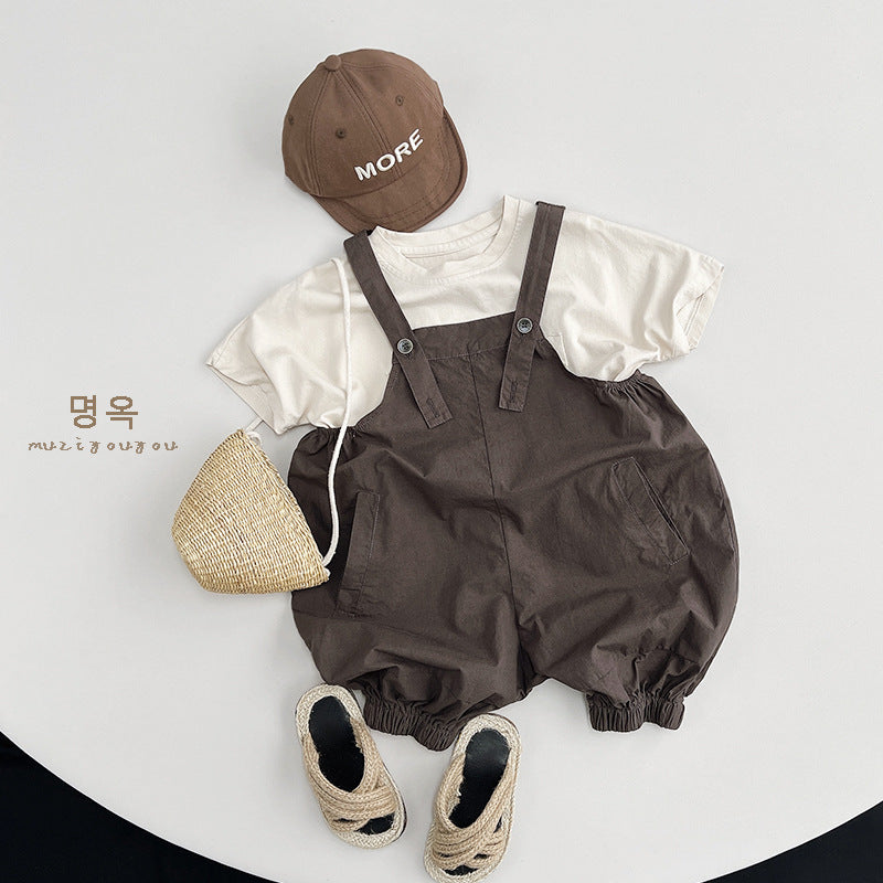 Children's Short-sleeved Printed Boy Loose Casual Top All-matching Clothes
