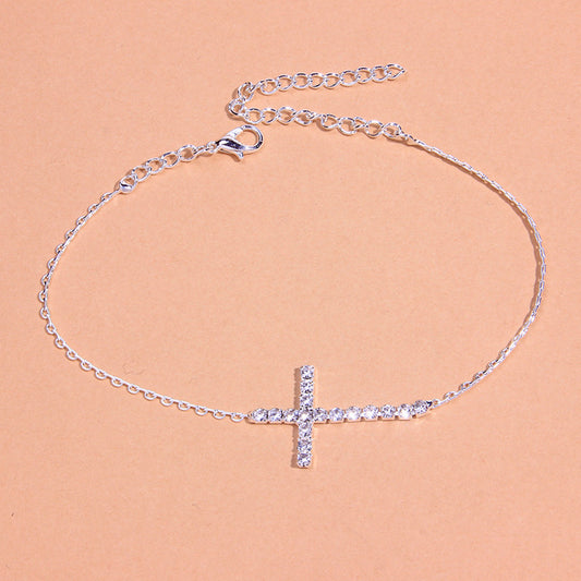 Retro Cross Anklet Simple Creative Single Layer Trend Footwear