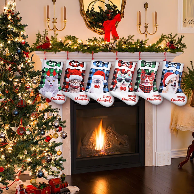 Printed Puppy Cat Christmas Decoration And Layout Supplies