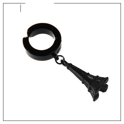 Tassel Black Earrings Without Pierced Cross Wolf Men And Women Tide Earrings