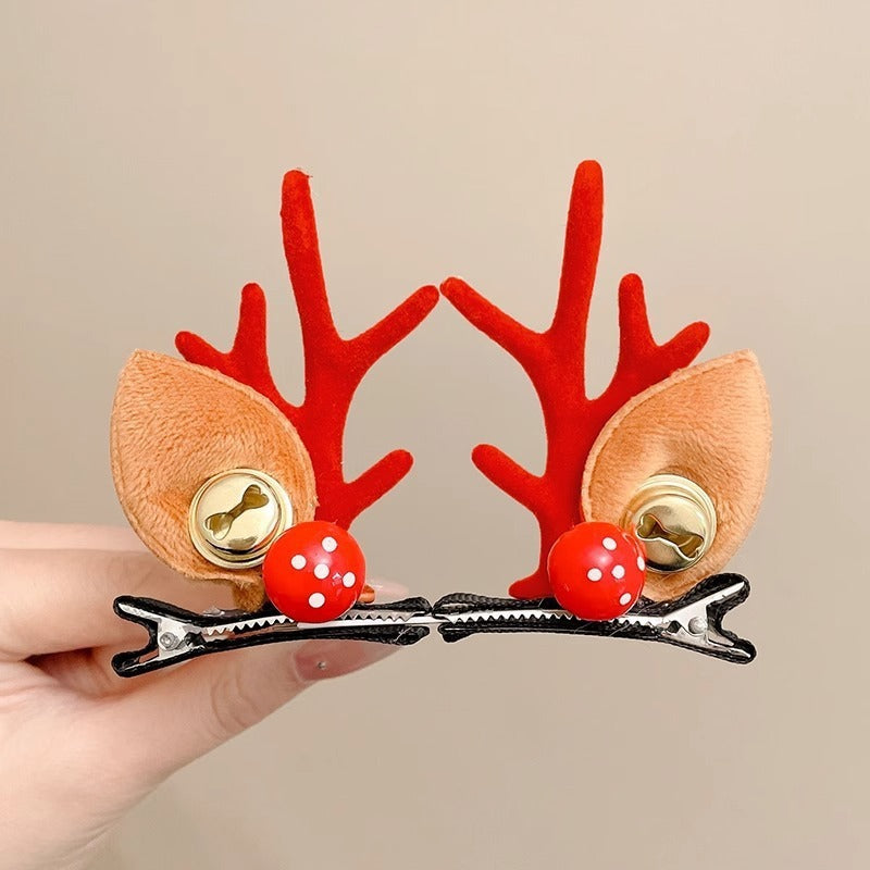 Mori Style Deer Hairpin A Pair Of Hairclips Children's Cute Christmas Headband