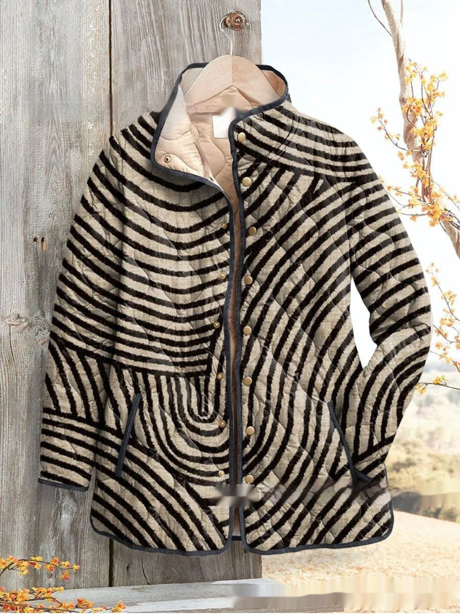 Autumn And Winter Button Pocket Cotton-padded Coat