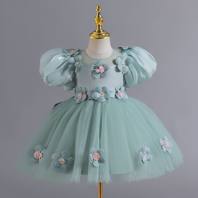 Girls' High-end Flowers Fashionable Dress