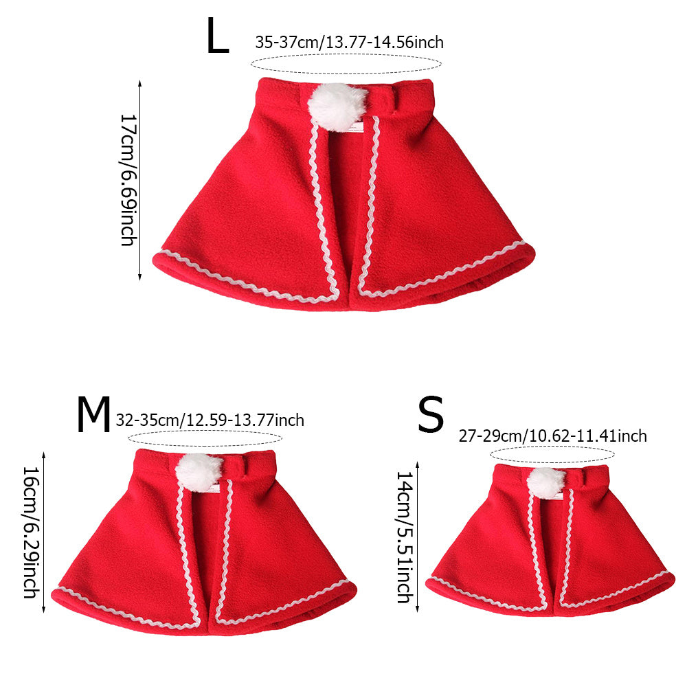 Red Christmas Suit Dog Cat Small Cape