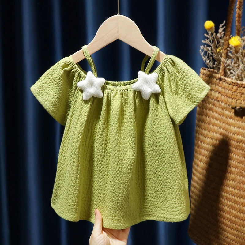 Sling Short-sleeved T-shirt Fashion Little Princess Top