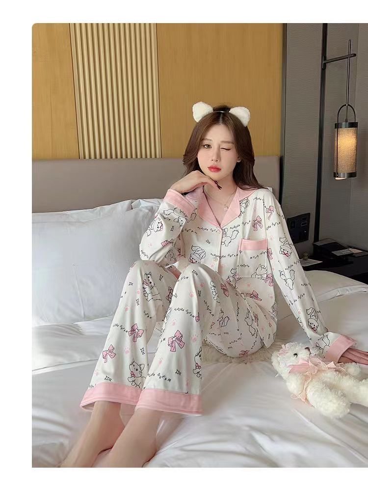 Couple Pajamas Autumn And Winter Men's And Women's Homewear Suit Suitable For Daily Wear