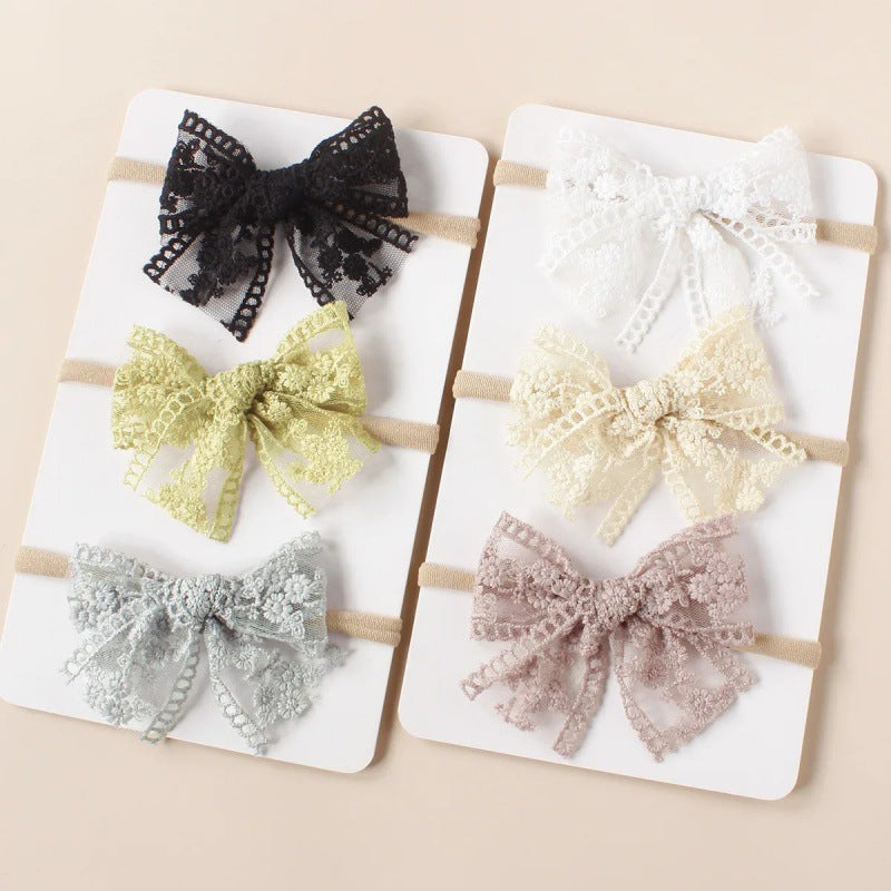 Baby Nylon Bow Headband For Girls Soft Headbands Cute Elasti