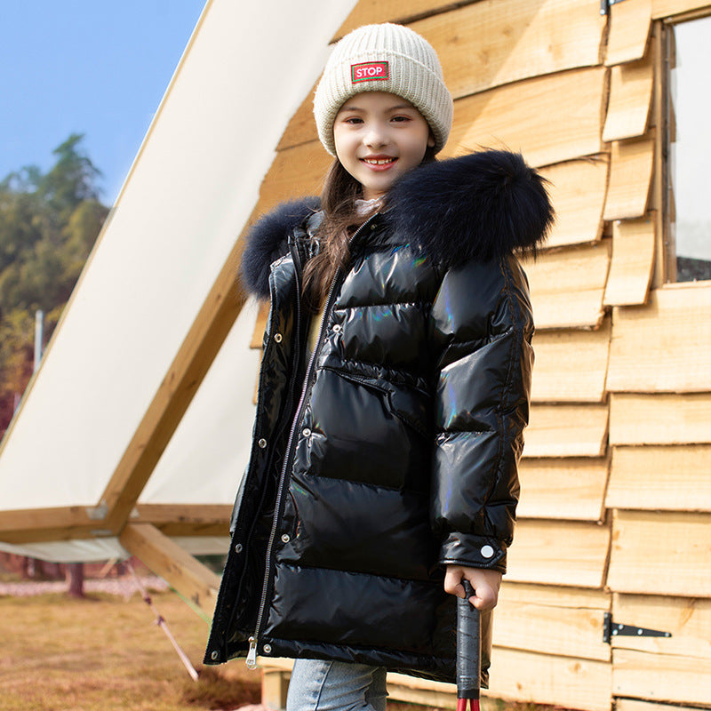 New Children's Down Jacket Girls Mid-length