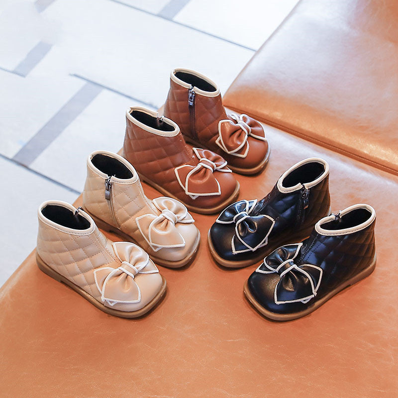 Girls Bow Princess Boots Fashion All-match