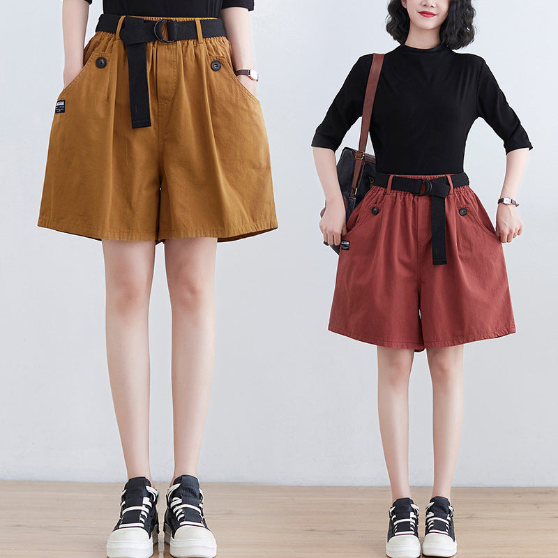 Plus Size Women's New Slim Wide-leg Shorts Women