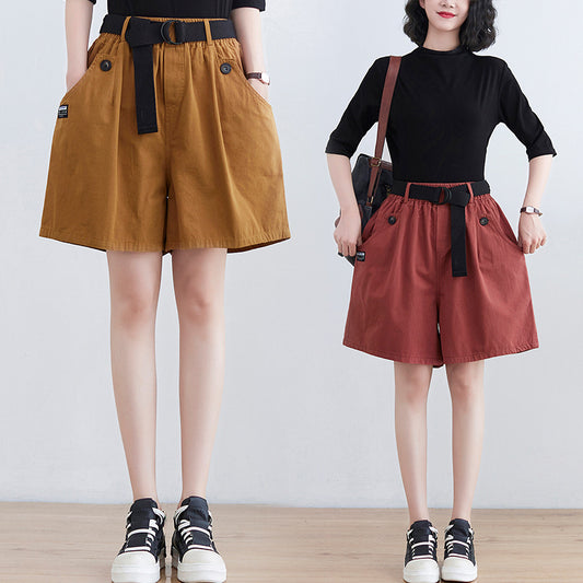 Plus Size Women's New Slim Wide-leg Shorts Women