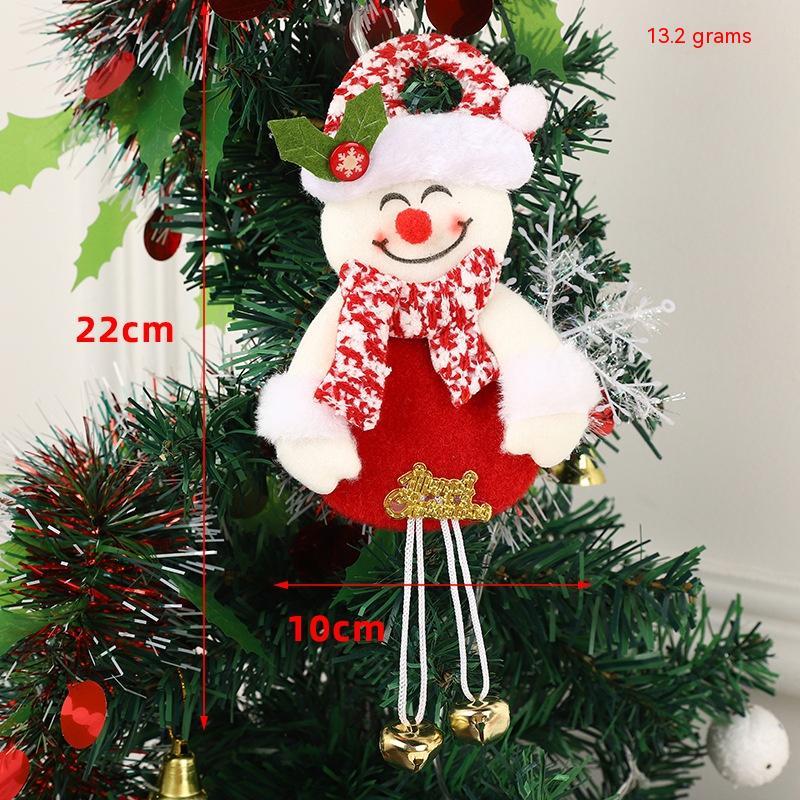 Cartoon Santa Claus Elk Ornaments Christmas Tree Bell Backpack Mobile Phone Pendant