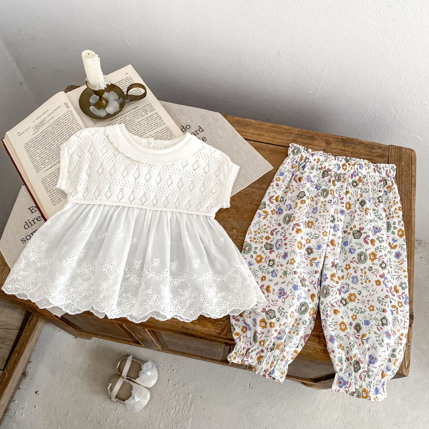 Casual Crocheted Hollow Sleeveless Knitted Stitching Lace Swing Top