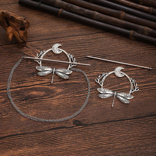 Viking Dragonfly Moon Hairpin Women's Party Accessories