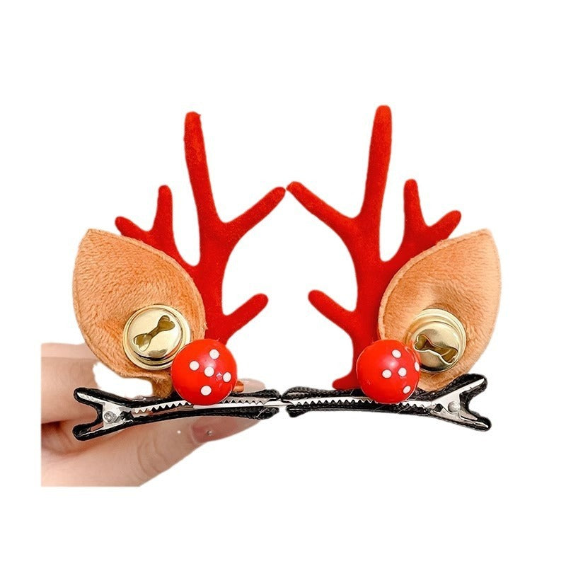 Mori Style Deer Hairpin A Pair Of Hairclips Children's Cute Christmas Headband