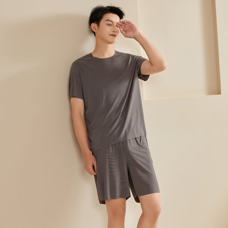 Seamless Couple Pajamas Women's Summer Thread Ice Silk Cool