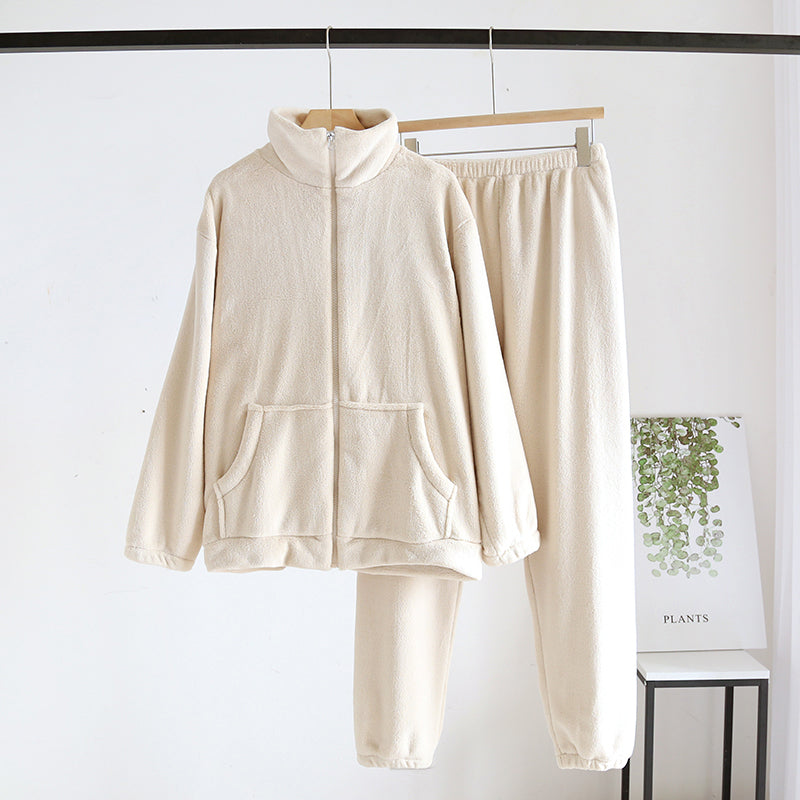 Men's And Women's Fashionable Fall And Winter Coral Velvet Padded Thickened Homewear Suit