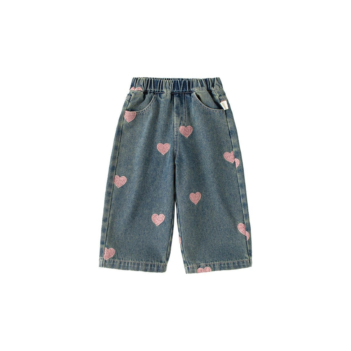 Girl's Love Jeans Wide-leg Straight Pants