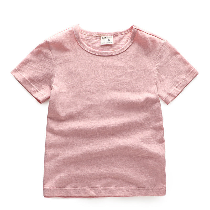 Solid Color Top Ins Round Neck Children's T-shirt