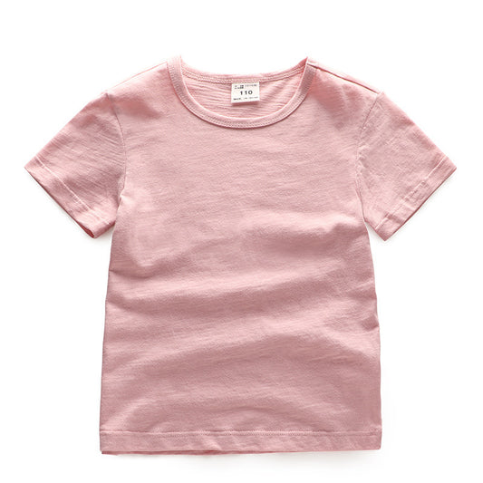 Solid Color Top Ins Round Neck Children's T-shirt