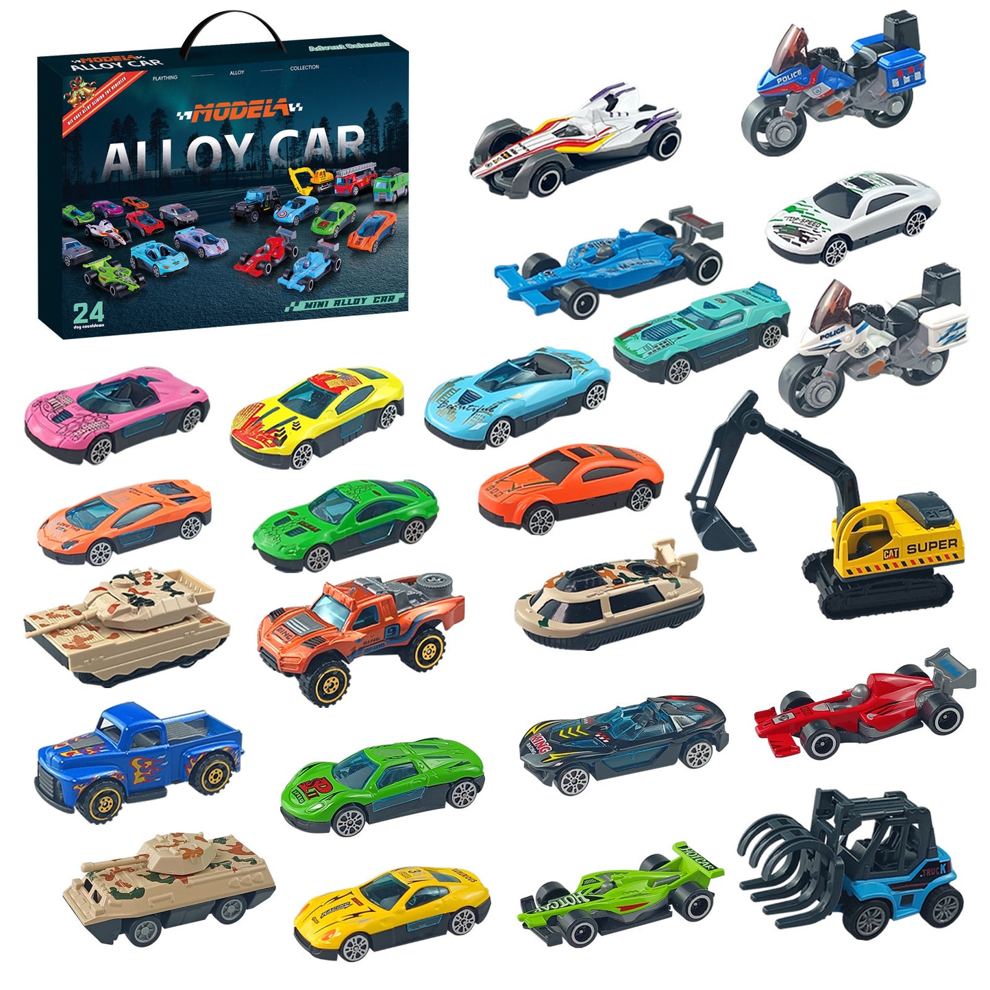 Christmas Advent Calendar Blind Box 24-day Car Model Toy